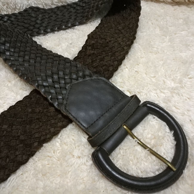 เข็มขัดหนังแท้ หนังสานเส้นใหญ่มาก