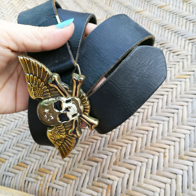 เข็มขัดชาย หัวเหล็กหัวกะโหลก สวยมาก