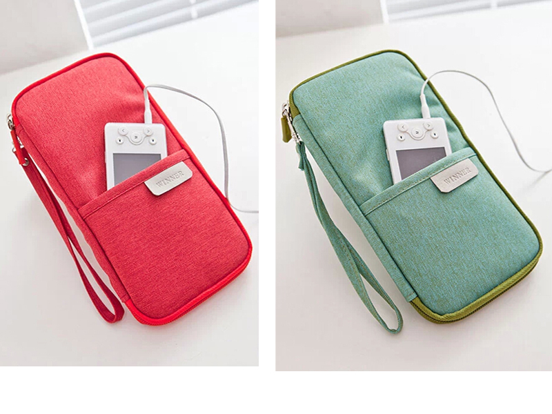 กระเป๋าใส่พาสปอร์ต กระเป๋าใส่หนังสือเดินทาง เอกสารสำคัญ มีสายคล้องมือ พกพาสะดวก ผลิตจากโพลีเอสเตอร์ กันน้ำ คุณภาพดี