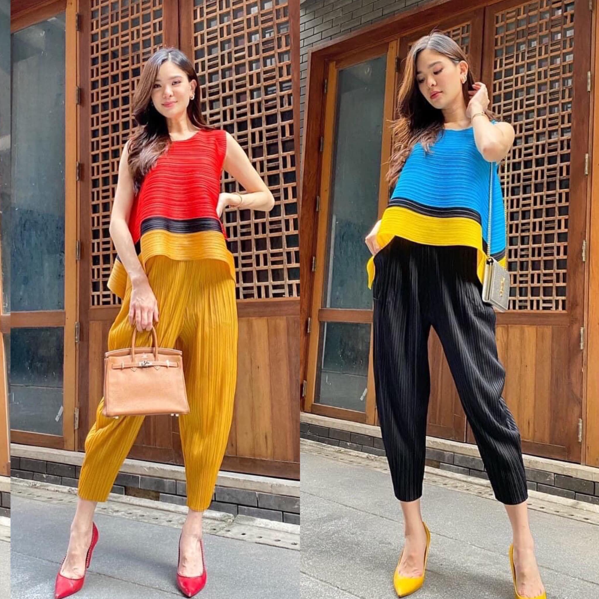 ชุดเซตผ้าอัดพลีทเนื้อดี แบบงาน Brand 😍 : สินค้าคุณภาพ (พร้อมส่ง)