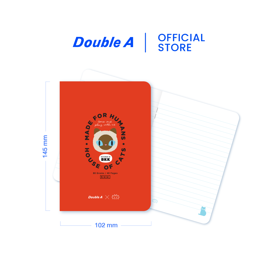 (Pre-order)สมุดบันทึก หน้าปกลาย Ban Maew ขนาดA6 80 แกรม 40 แผ่น 4 เล่ม (คละแบบ)