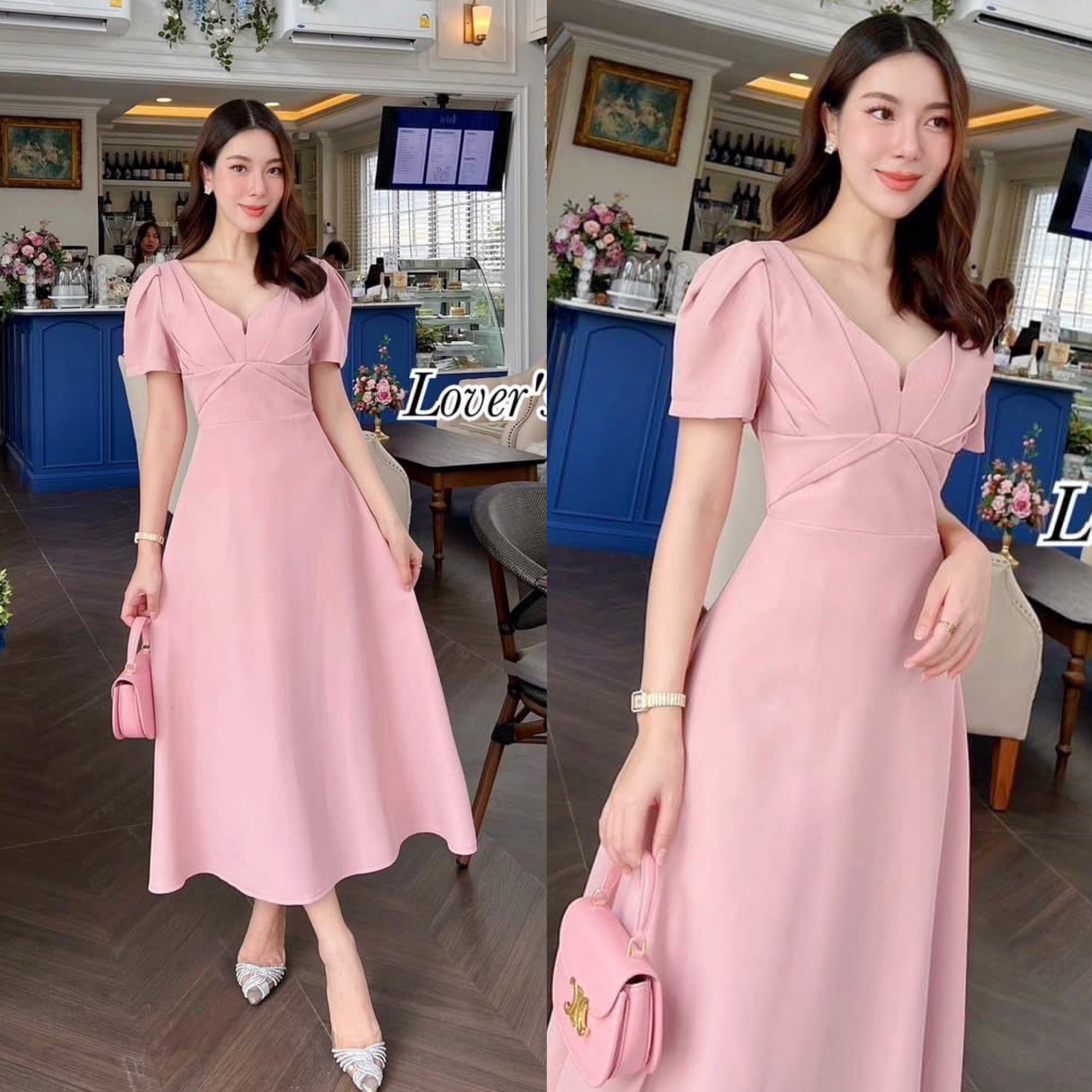 เดรสกระโปรงเรียบหรู ใส่ยังไงก็สวย ดูดีมากๆค่ะ ดีเทลเรียบแต่ดูหรู ช่วงอกเย็บจับจีบ ทรงกระโปรงเป็นทรงเจ้าหญิง ใส่สบาย : สินค้าคุณภาพ (พร้อมส่ง)