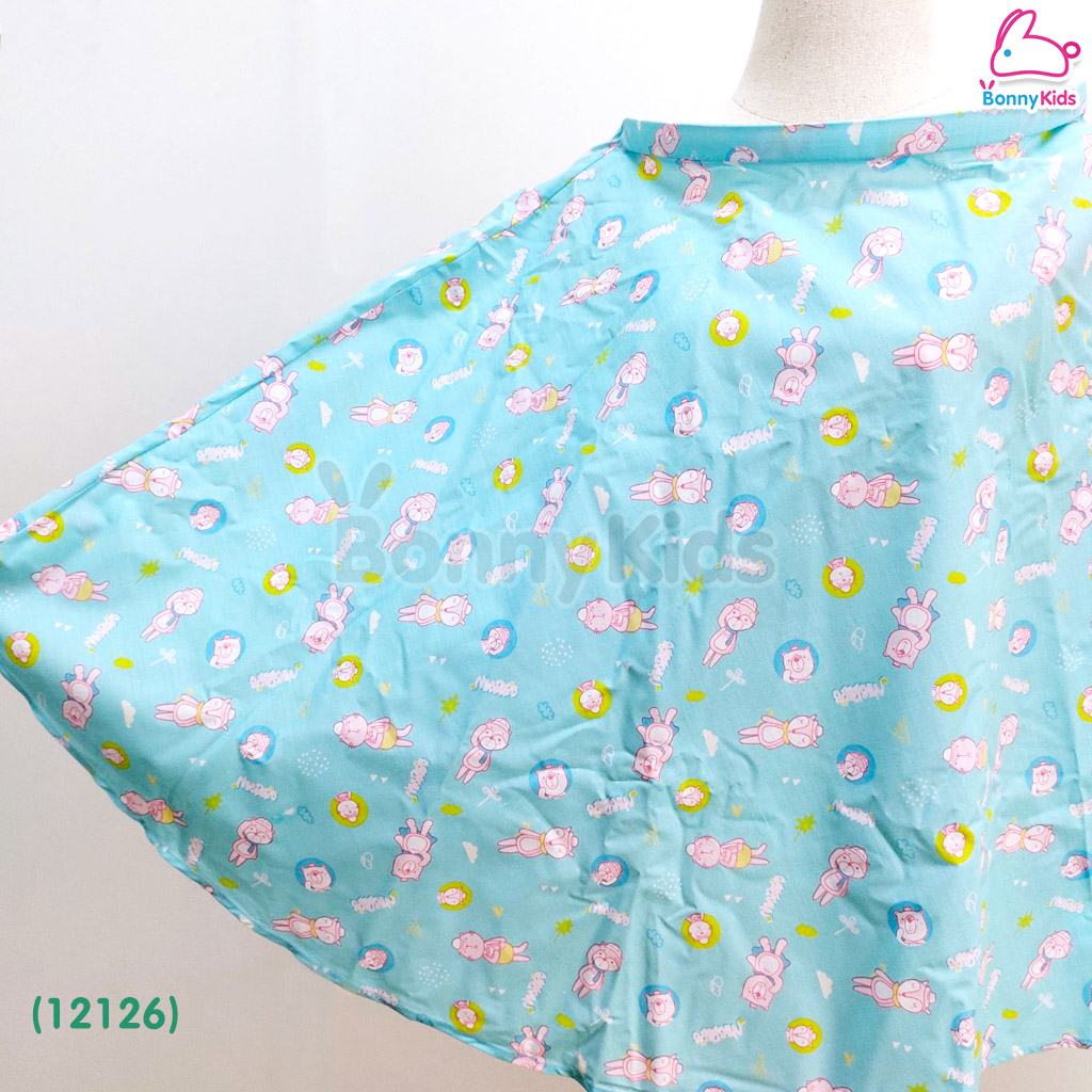 (12126) NUEBABE ผ้าคลุมให้นม คละลาย แถมฟรี! กระเป๋าผ้าพกพา