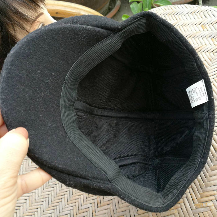 หมวกติงลี่ หมวกแฟลตแค๊ป ผ้าขนสัตว์หนา อุ่นมาก