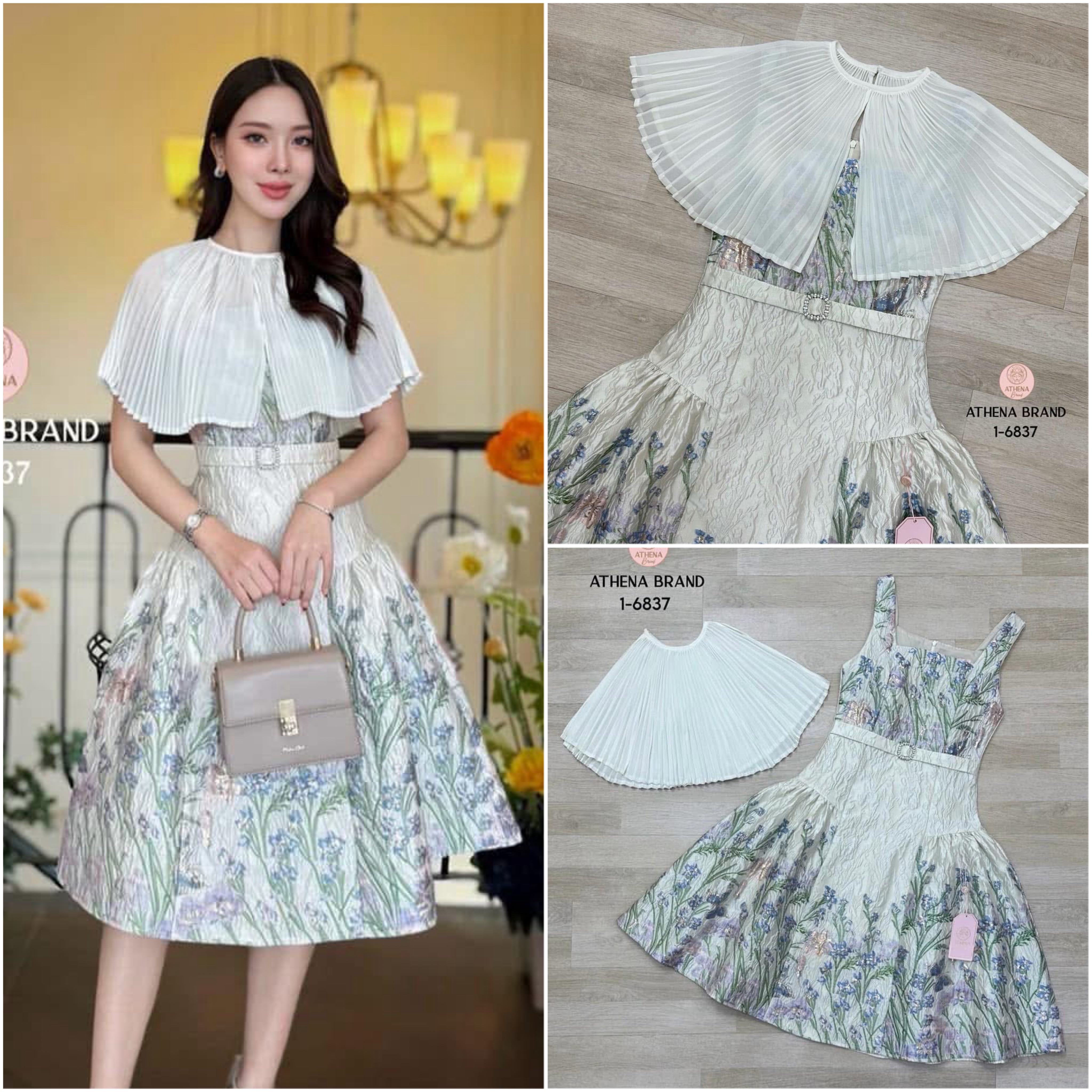 Dress+เสื้อคลุม ทรงสวยหรู ใส่สบาย : สินค้าคุณภาพ (พร้อมส่ง)