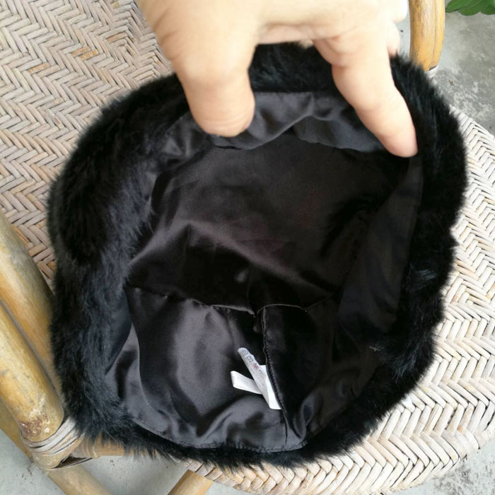 หมวกเอสกิโม เฟอร์หนานุ่มสีดำ อุ่นมาก