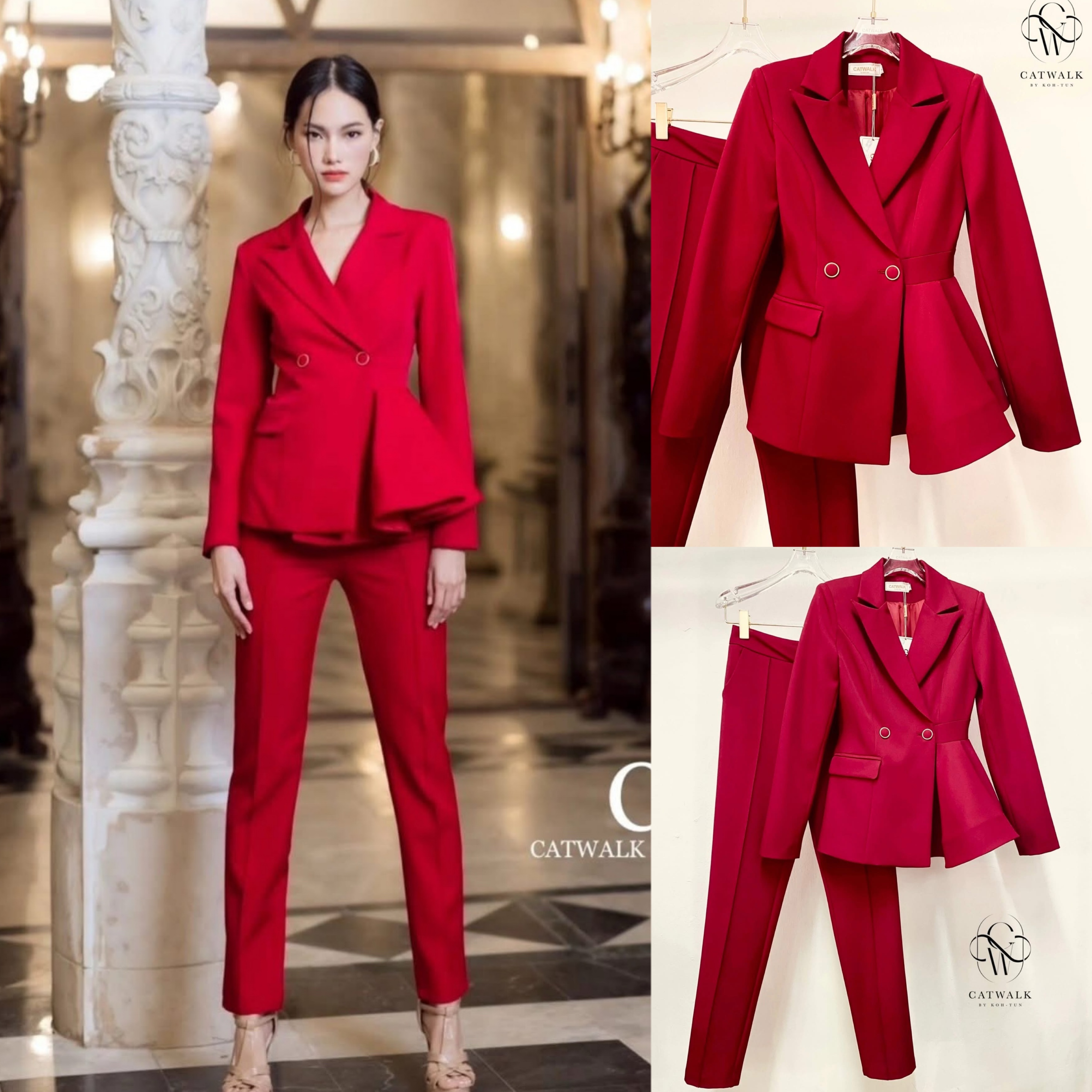 เซตBLAZER แต่งระบายข้าง มาพร้อมกางเกงขายาวทรงกระบอกเล็ก เนื้อผ้าเกรดเอ สวยเว่อร์ ใส่สบาย : สินค้าคุณภาพ (พร้อมส่ง)