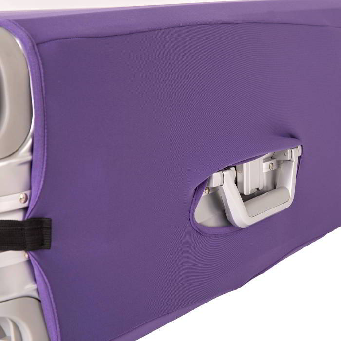 (ผ้ายืด สีเรียบ ขนาด M) ผ้าคลุมกระเป๋าเดินทาง ขนาด 22 - 24 นิ้ว มี 3 สีให้เลือก (ดำ ชมพู ม่วง)