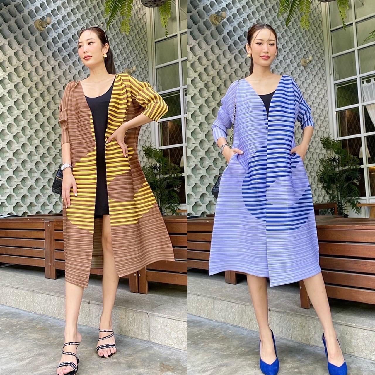 เบรเซอร์ตัวยาว อัดพลีท 100% เนื้อเดียวกับงาน Brand งานเกาหลีแท้ 🇰🇷 ใส่สบาย สินค้าคุณภาพ (พร้อมส่ง)