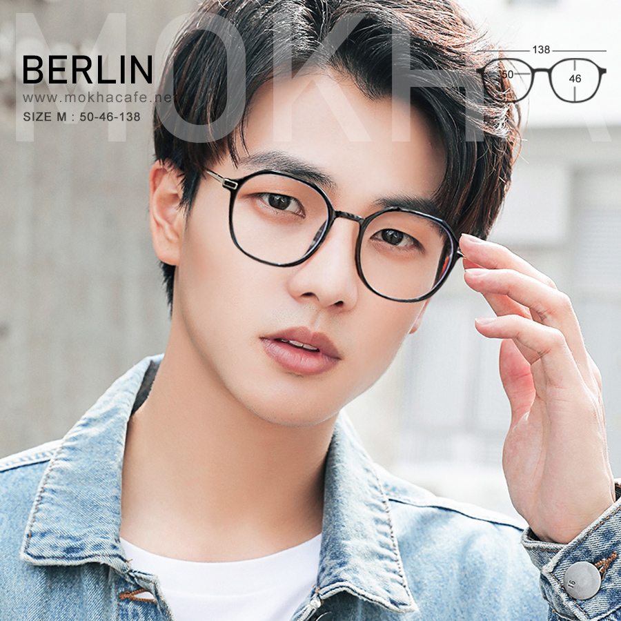 BERLIN - black gold กรอบแว่น แว่นตาทรงเหลี่ยม กว้าง 138 มม. (sizeM)