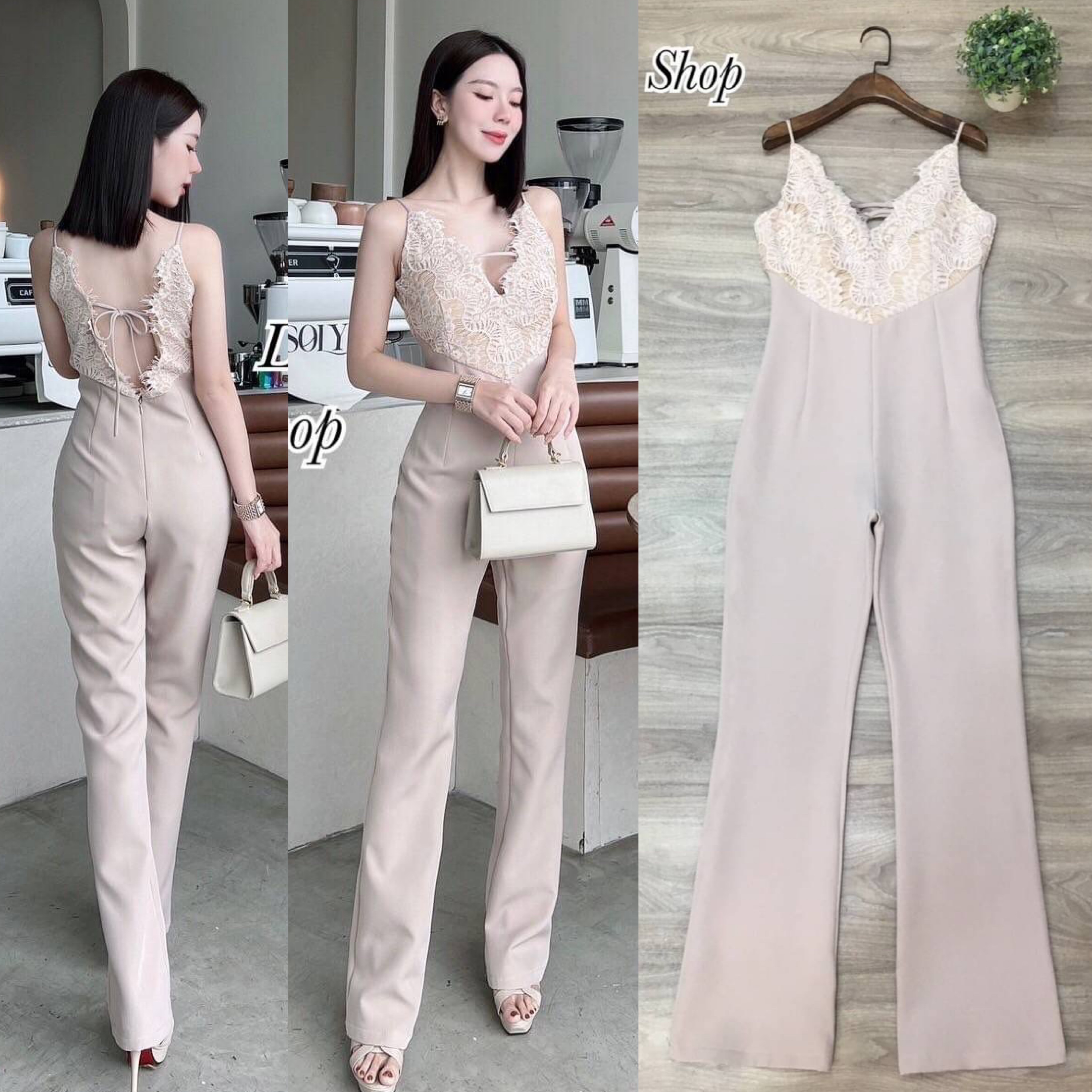 จั้มสูทลูกไม้สายเดี่ยว คอวีหน้า-หลัง สวยเซ็กซี่ แต่ยังคงความไฮโซค่ะ ใช้ผ้าลูกไม้คัดเกรดอย่างดี อกเสริมหองน้ำ ทรงนี้ใส่แล้วแลดูหุ่นดี สินค้าคุณภาพ (พร้อมส่ง)