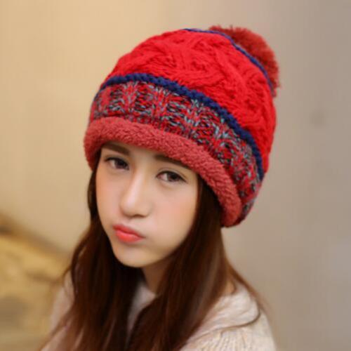 หมวกไหมพรมอย่างหนา บุขนด้านใน อุ่นติดลบ (ของใหม่)