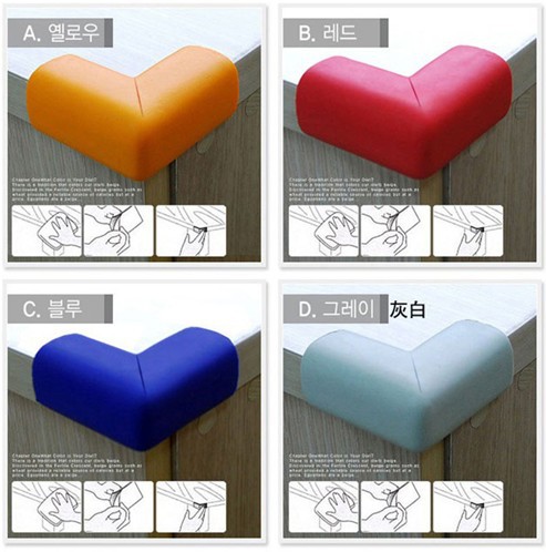 [แพค 4] กันกระแทกมุม กันกระแทกเด็ก แบบหนานุ่ม ตัว L พร้อมเทปกาวสองหน้า!!