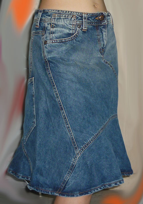 #1กระโปรงยีนส์ทรงย้วย Made in ITALY 27.5-40-20.5