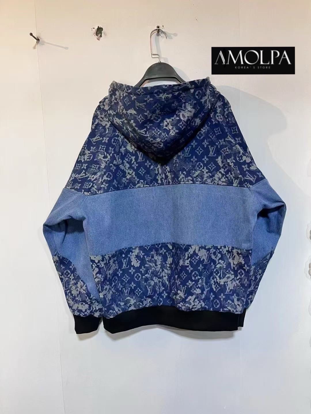 JACKET HOOD LV DENIM งานนี้ไฮเอนชนช๊อป ขึ้นห้างเลยน๊า งาน ใส่สบายสุดๆ ใส่สบาย : สินค้าคุณภาพ (พร้อมส่ง)