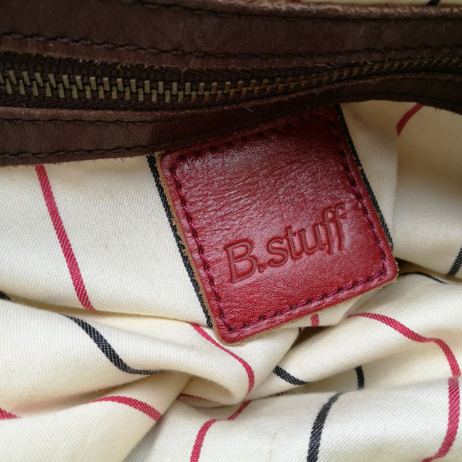 กระเป๋าสะพายฝาปิดหนังแท้สานขัด B.stuff ใบใหญ่ สวยยยยย