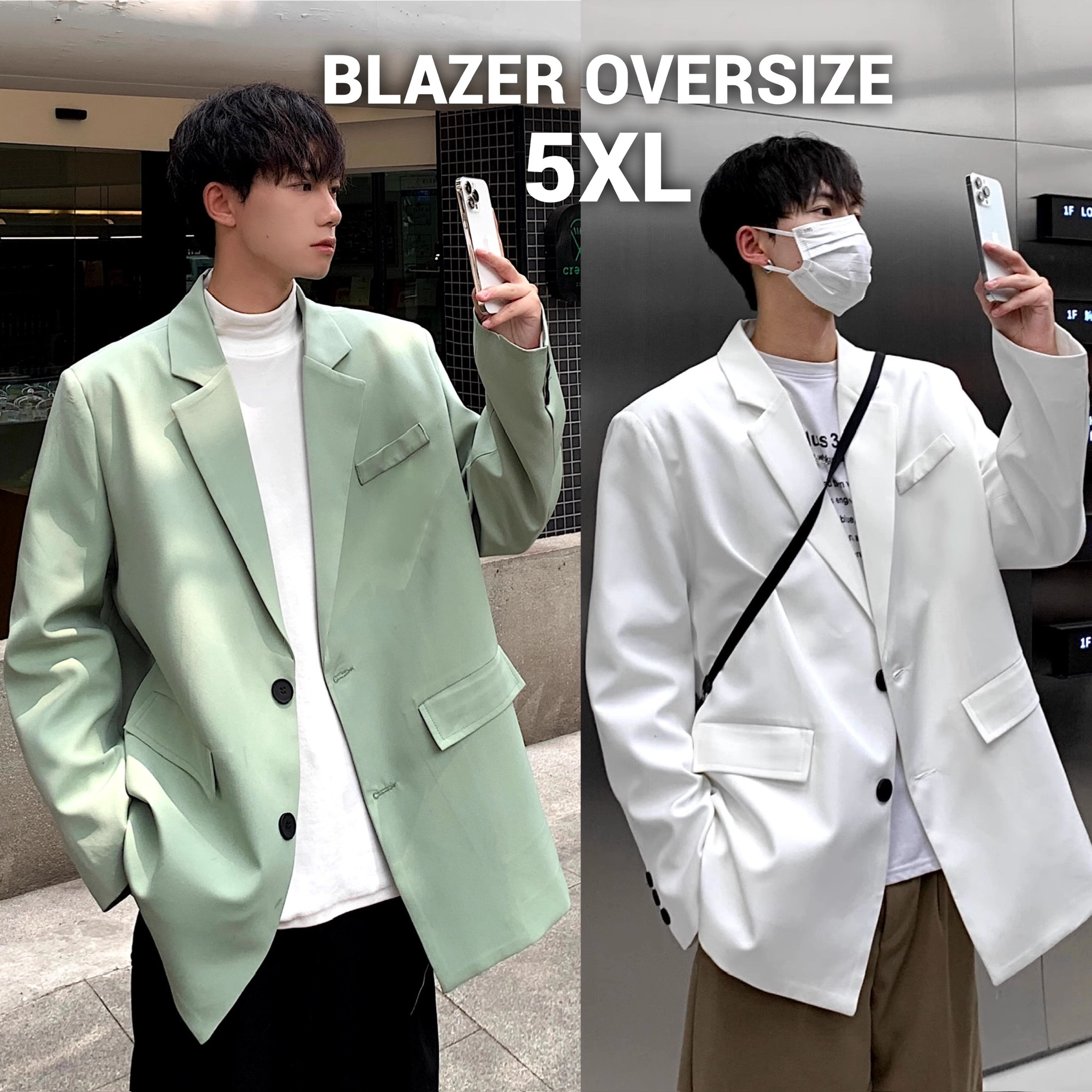 เสื้อสูทผู้ชายไซส์ใหญ่ 5XL อกเสื้อ 50 นิ้ว เสื้อสูทโอเวอร์ไซส์ เบลเซอร์ผู้ชายอวบอ้วน Men Blazer Oversize FF0334
