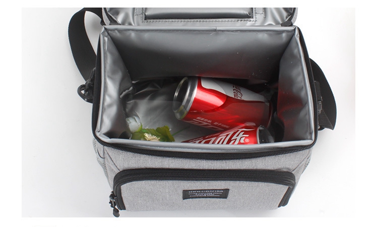 (สีเทา) กระเป๋าเก็บความเย็น เก็บอุณหภูมิร้อน-เย็น เพิ่มช่องเก็บอุณหภูมิด้านบน เก็บอาหาร เครื่องดื่ม มีสายสะพาย ใช้ได้อเนกประสงค์