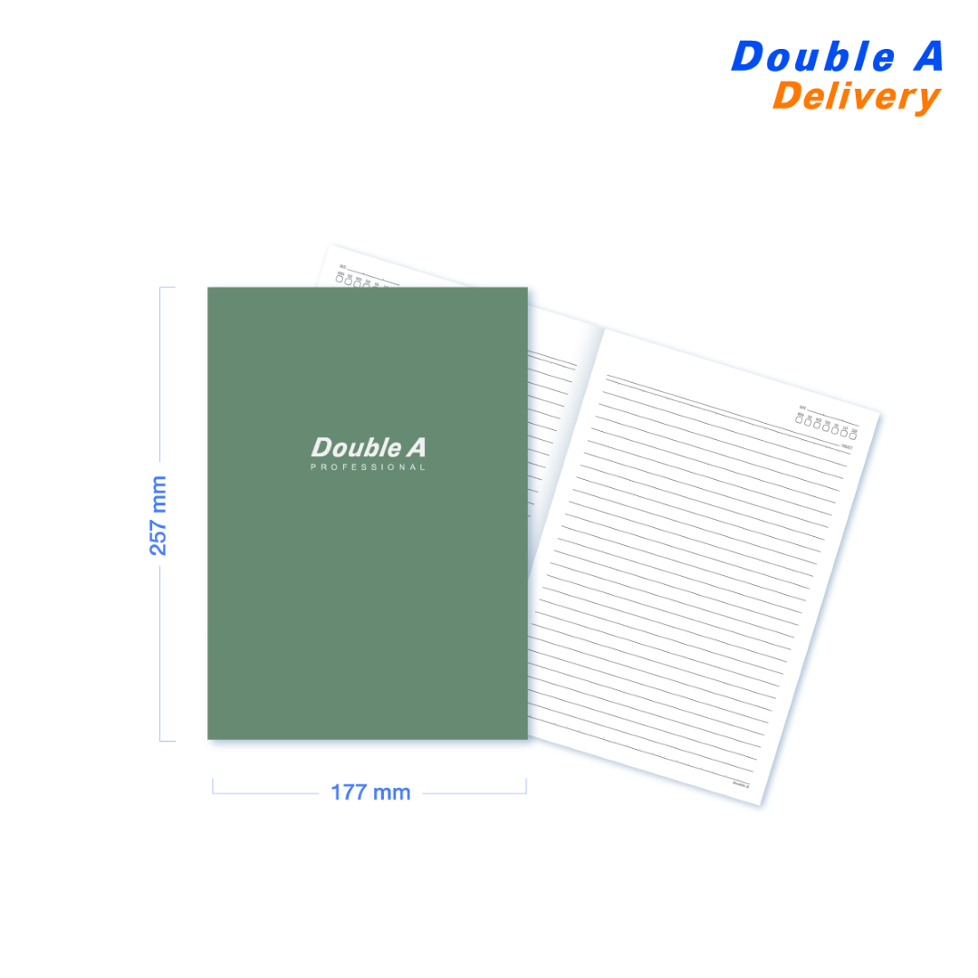 สมุดบันทึกมุงหลังคา สี Matcha ขนาด B5 70 แกรม 26 แผ่น 12 เล่ม