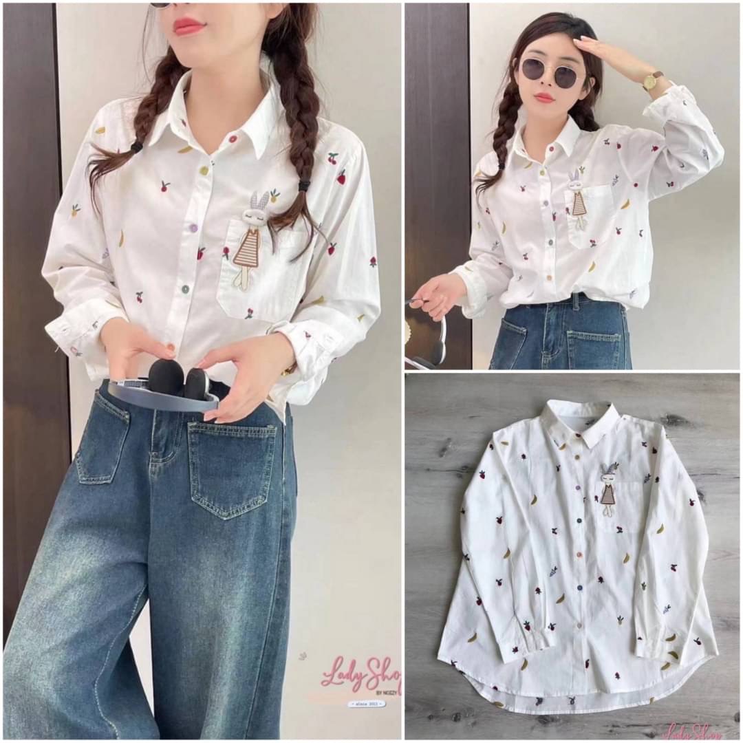 เสื้อญี่ปุ่นงานแท้นำเข้า ดีเทลงานปักน่ารัก แบบสวยสไตล์ญี่ปุ่น งานทรงฟรีไซส์ใส่ได้ตลอด : สินค้าคุณภาพ (พร้อมส่ง)