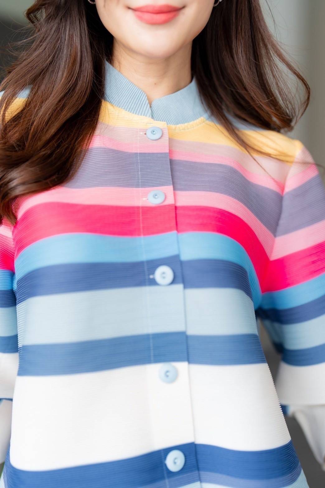 เสื้อคอจีน แขนพองบอลลูน 3 ส่วน จั้มปลายแขน เพื่อความเกร๋กรุบ พิมพ์ลาย ใล่เฉดสี 🎊🎊 สดใส ใส่สบาย : สินค้าคุณภาพ (พร้อมส่ง)