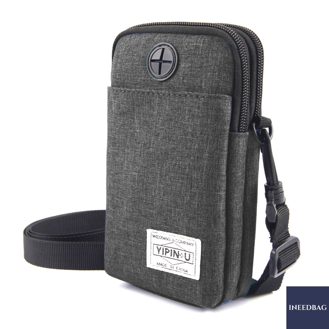 กระเป๋าสะพายคาดลำตัว กระเป๋าสะพายไหล่ กระเป๋าใส่โทรศัพท์มือถือ สายยาวปรับระดับ-ถอดจากตัวกระเป๋าได้ กระเป๋าเกี่ยวกับเข็มขัดได้ มี 3 สีให้เลือก