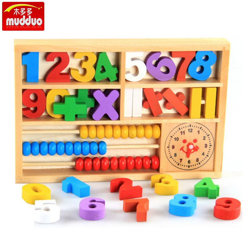 ของเล่นไม้ เรียนรู้ตัวเลข การนับ บวกลบจำนวน และการบอกเวลา Digital Learning Box