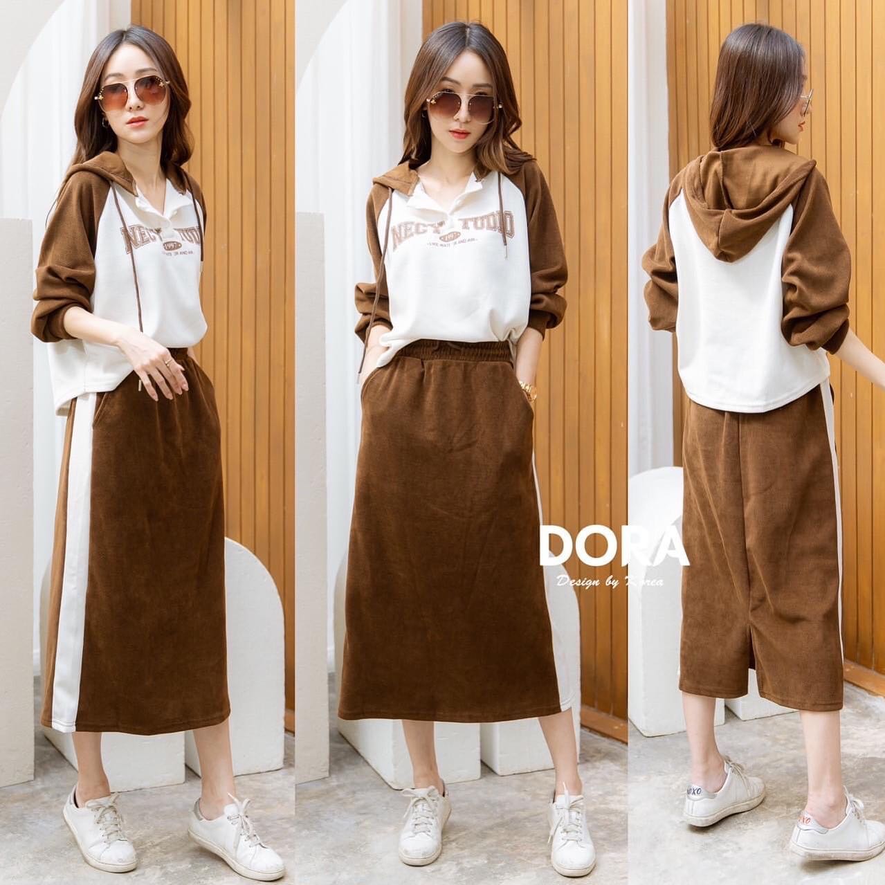 Set เสื้อ+กระโปรง เสื้อกระดุม มีฮูดน่ารักเก๋ๆๆตัดสีด้านข้างกระโปรง เสื้อเนื้อผ้าใส่สบาย กระโปรงเอว สม็อค ผ้าใส่สบายมาก งานสวย สินค้าคุณภาพ (พร้อมส่ง)