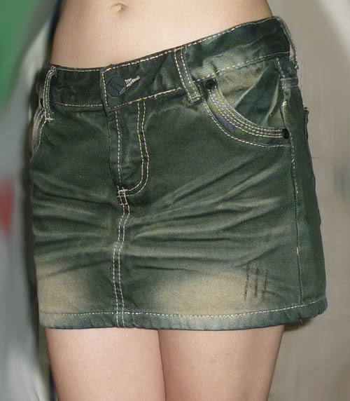 กระโปรงยีนส์ฟอก แต่งยับ สวยน่าใส่ 30.5-34-11