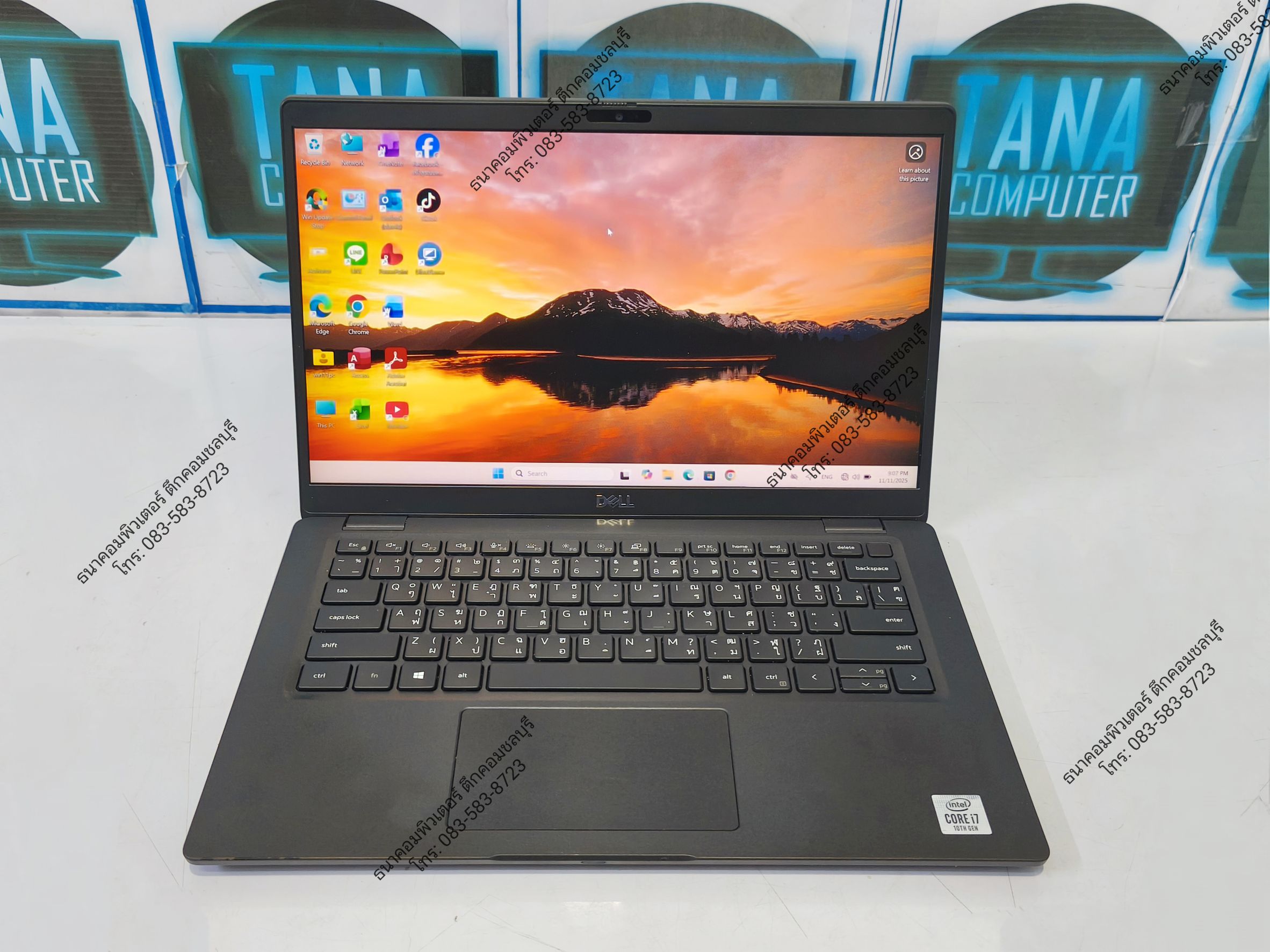 โน๊ตบุคทำงานมือสอง DELL Intel I7-10610U Ram16GB SSD256GB