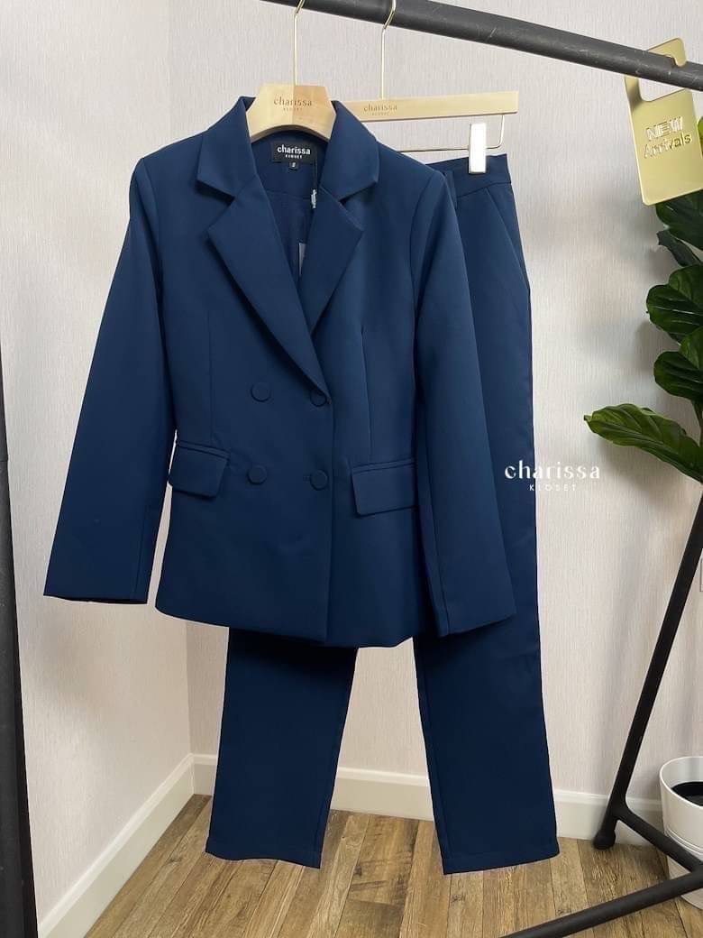 Setsuit ชุดเสื้อแขนยาว/กางเกงขายาว สีสวยคลาสสิค ใส่ได้ทุกโอกาส สินค้าคุณภาพ (พร้อมส่ง)