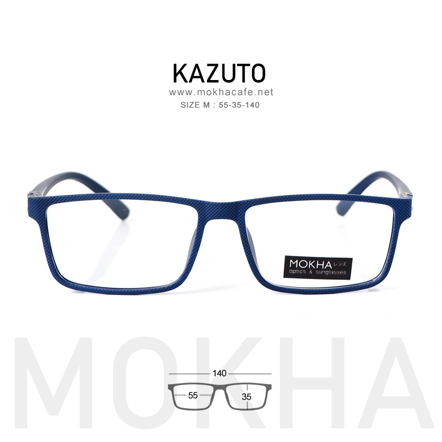 KAZUTO - blue กรอบแว่นทรงเหลี่ยม แว่นตายืดหยุ่น TR90 กว้าง 140 มม. (sizeM) H35