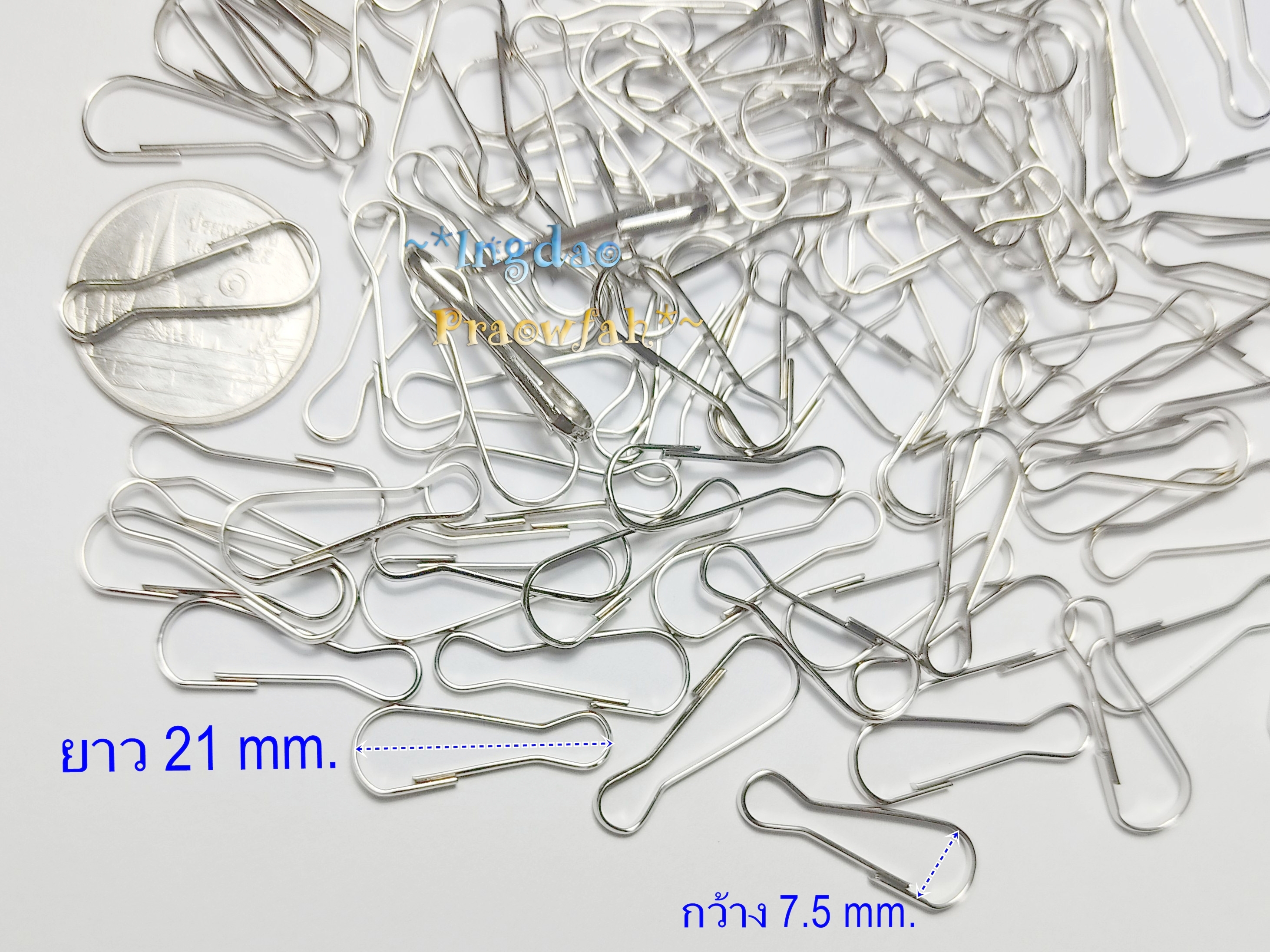 H7521 ตะขอแหนบ ตะขอสายแมสก์ ขนาด 7.5 x 21 mm. (ราคาต่อแพ๊ค/บรรจุ 50 ชิ้น)