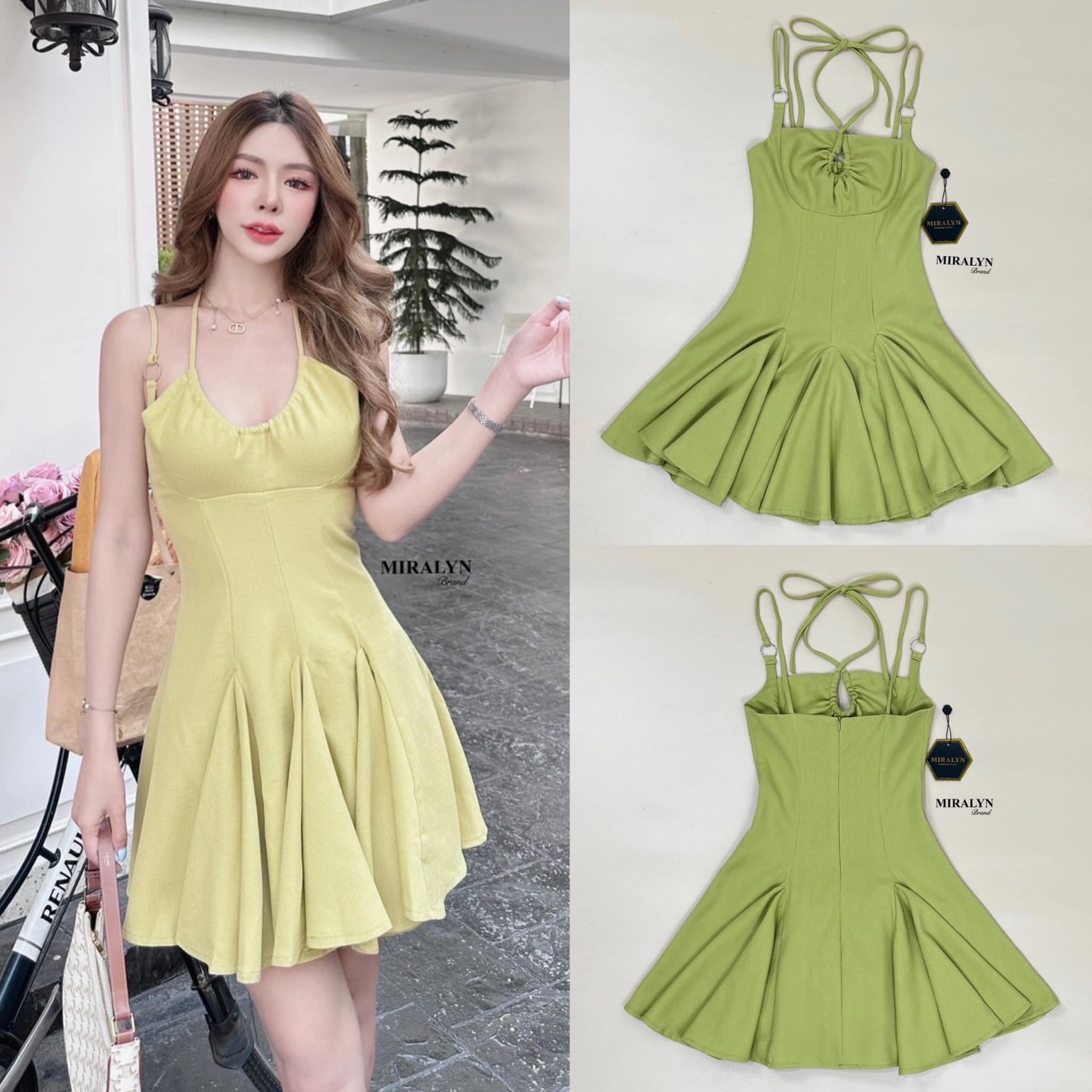 มินิเดรสสายเดี่ยวมีห่วงที่สายเก๋มาก งานมีดีเทลช่วงอกมีสายคล้องคอสามารถรูด ปรับได้ งานคุณภาพ สินค้าคุณภาพ (พร้อมส่ง)