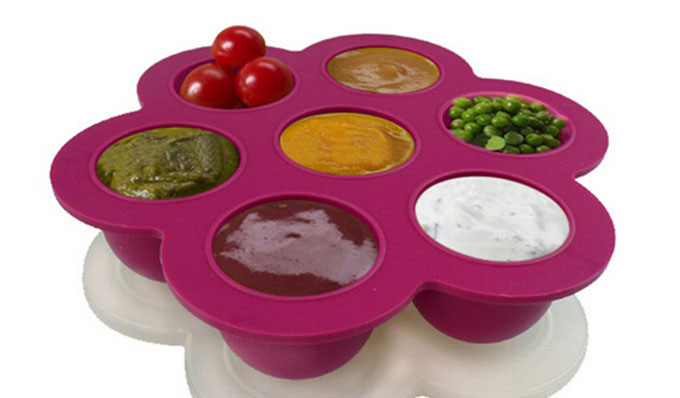 ถาดซิลิโคนเด็ก ชุดถาดซิลิโคนฟรีซเก็บอาหารเด็กอ่อน มีฝาปิด NanaBaby Food Storage Silicone Container
