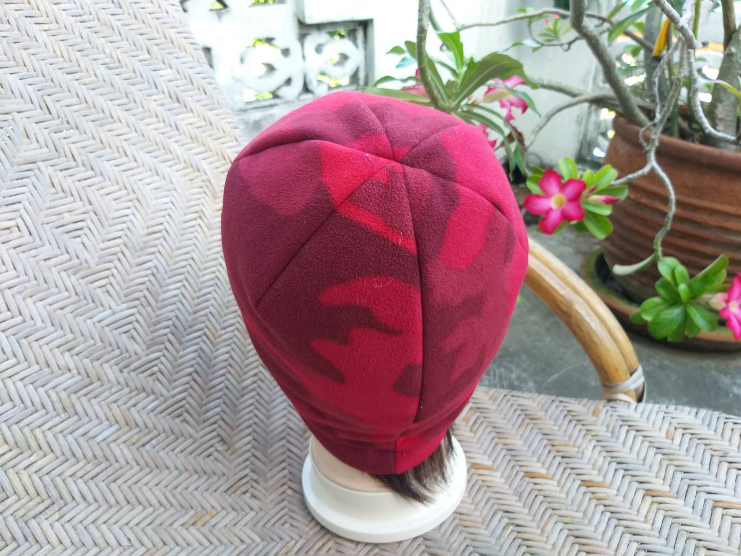 หมวกผ้าฟลีซหนานุ่ม OLD NAVY ลายพรางแดง สวยสุด