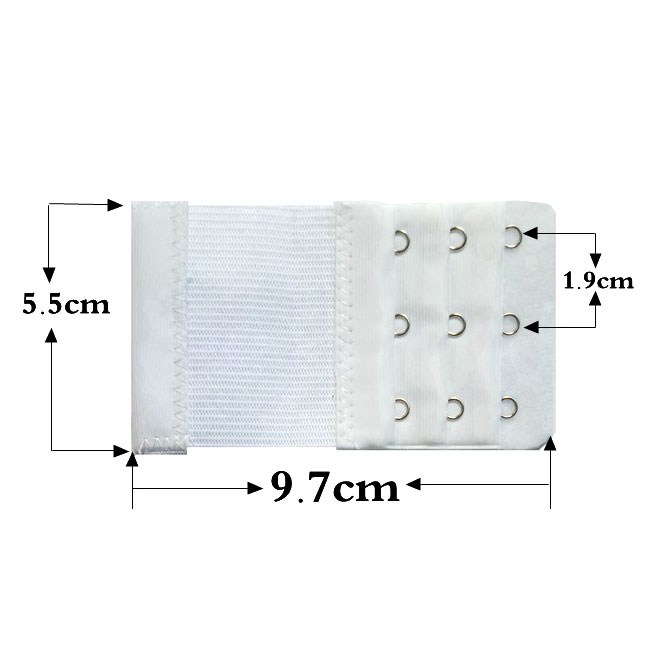 แผ่นต่อหลังเสื้อชั้นใน 3 ตะขอ แบบมียางยืด สำหรับใส่ด้านหลังเสื้อใน เพิ่มขนาดรอบใต้อก