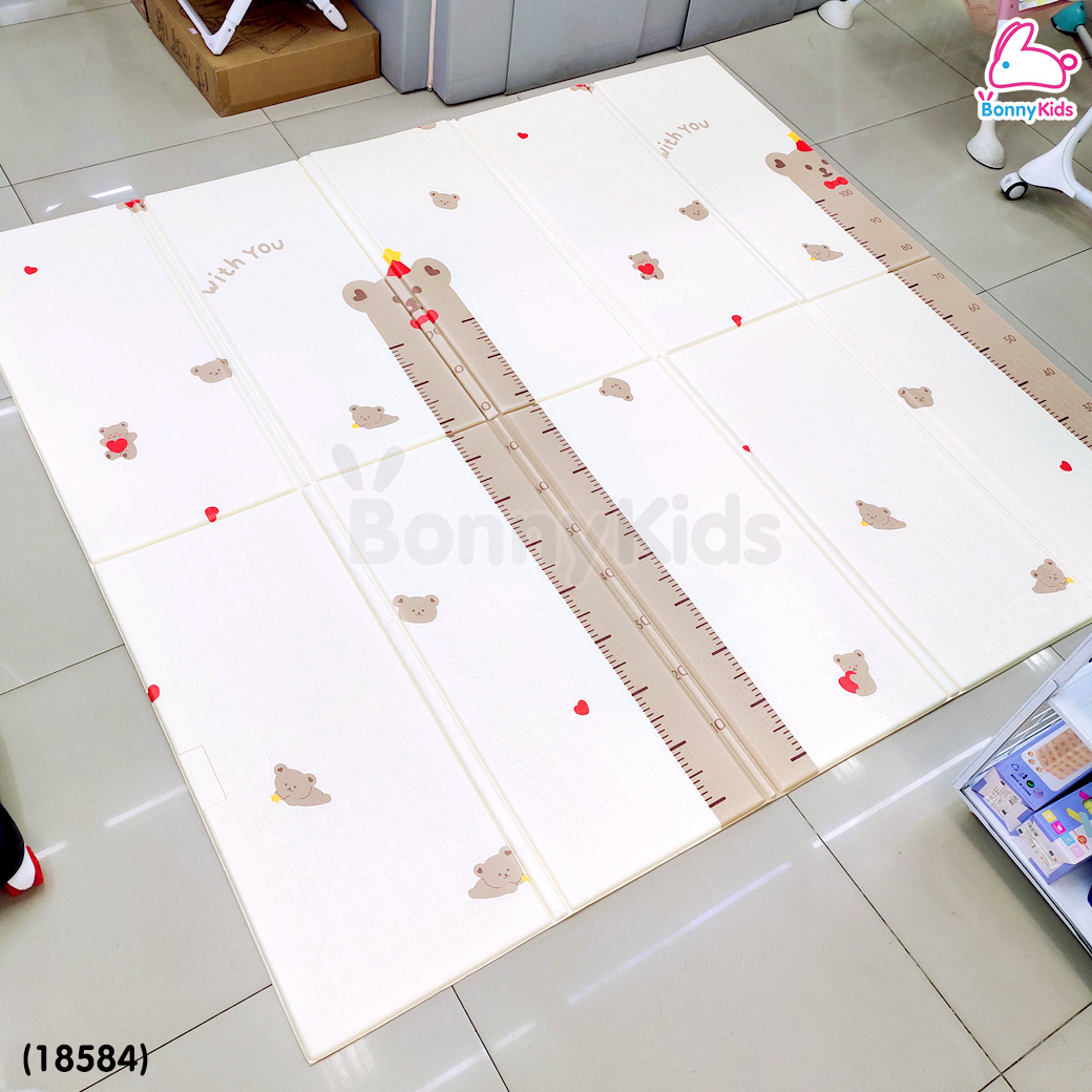 (18584) Mamamo (มามาโมะ) แผ่นรองคลาน หนา 1 cm. เกรดพรีเมี่ยม 2 ด้าน 2 ลาย แถมฟรี! กระเป๋าพกพา