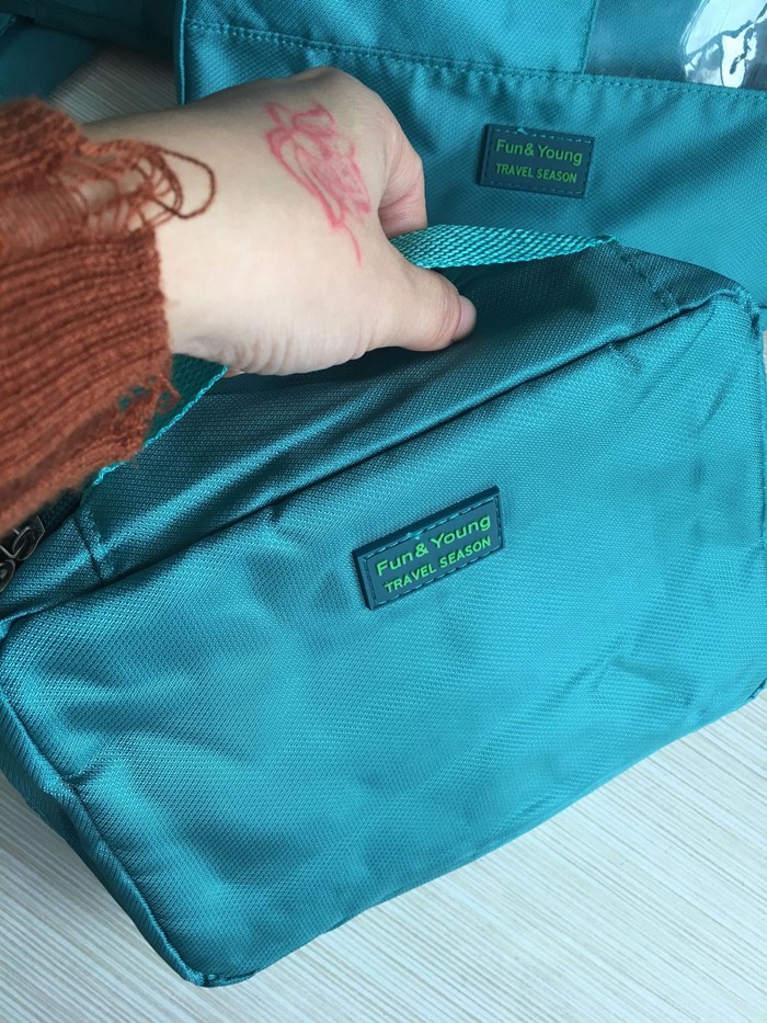 Travel Season กระเป๋าจัดระเบียบเดินทาง 7 ใบ จัดกระเป๋าเดินทาง ท่องเที่ยว ใส่เสื้อผ้า ชุดชั้นใน อุปกรณ์ห้องน้ำ กางเกงใน รองเท้า ถุงเท้า เครื่องสำอาง อุปกรณ์ไอที (Green)