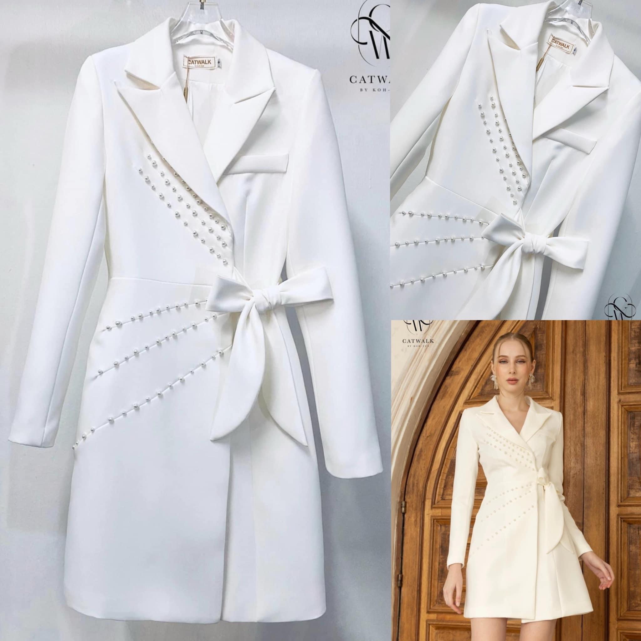 เดรสปกเทเล่อร์ ทรงเข้ารูป ป้ายหน้าแต่งมุก เนื้อผ้าเกรดเอ เนื้อนุ่มใส่สบาย : สินค้าคุณภาพ (พร้อมส่ง)