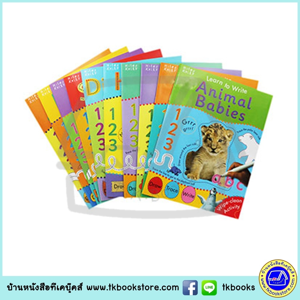 Learn To Write - 10 Wipe Clean Workbooks Collection : Miles Kelly หนังสือเขียนลบได้ ฝึกกล้ามเนื้อมัดเล็ก 10 เล่ม