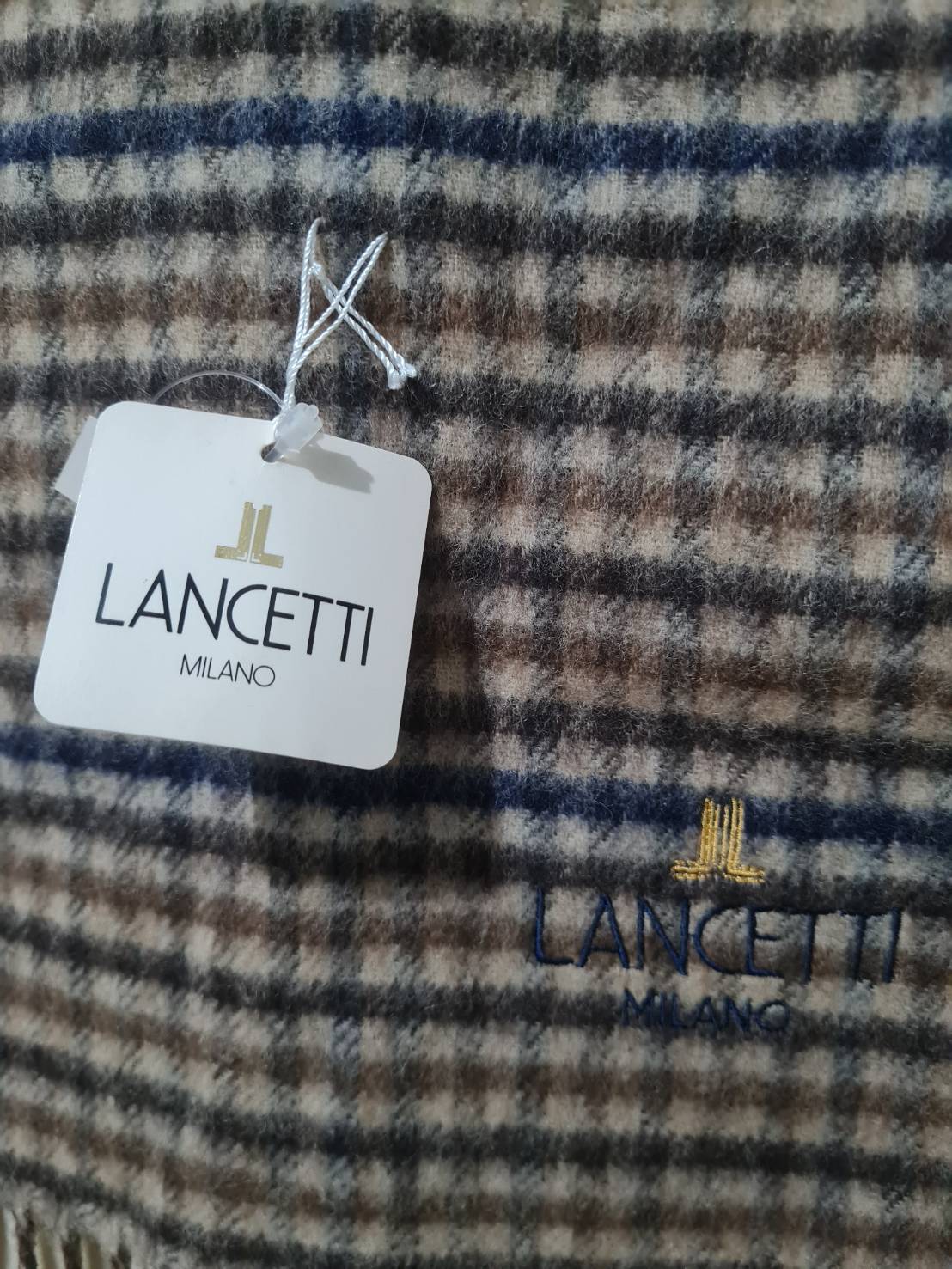 ผ้าพันคอ LANCETTI Cashmere+wool (มือ1)