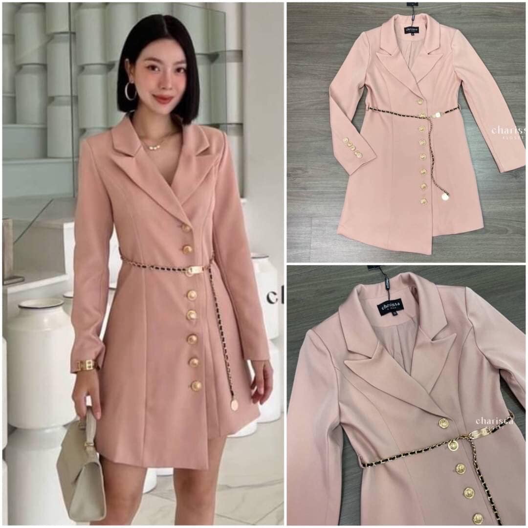 เดรสสูทแขนยาว ทรงสวย ใส่ได้ทุกโอกาส สินค้าคุณภาพ (พร้อมส่ง)