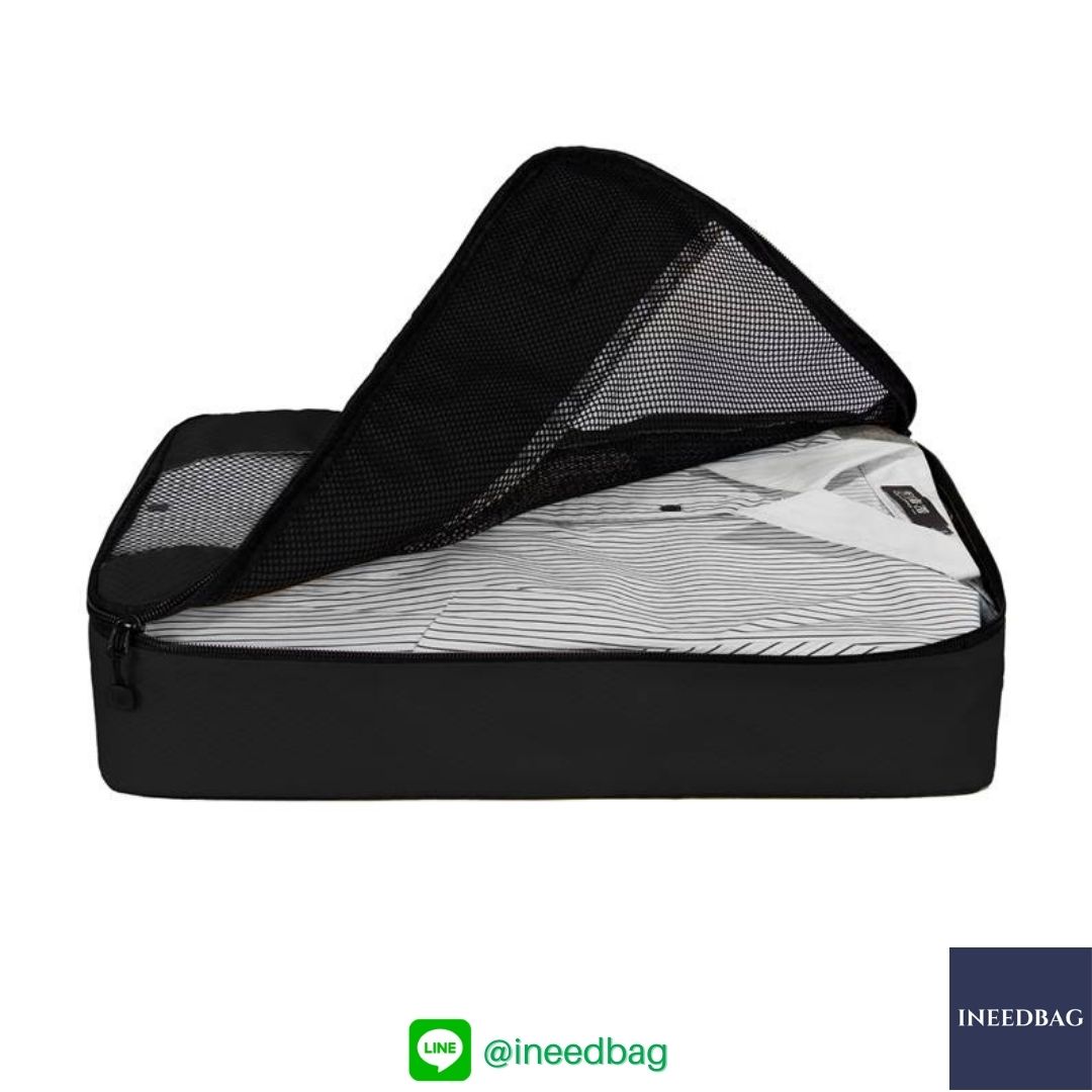 Bagsmart กระเป๋าจัดระเบียบเดินทาง 4 ใบต่อชุด ใส่เสื้อผ้า ชั้นใน ถุงเท้า เข็มขัด (ฺBlack) (Bagsmart Packing Cubes 4-Pcs Travel Organizer)