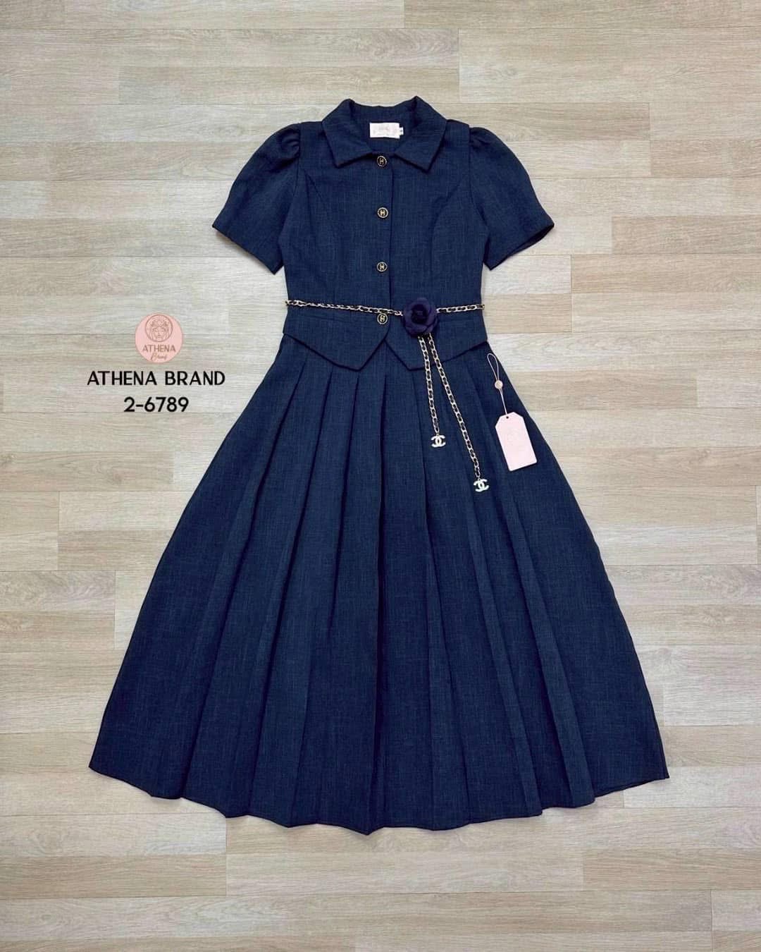 Set 4 ชิ้น เสื้อ+กระโปรง+เข็มขัด+เข็มกลัด ใส่สบาย : สินค้าคุณภาพ (พร้อมส่ง)