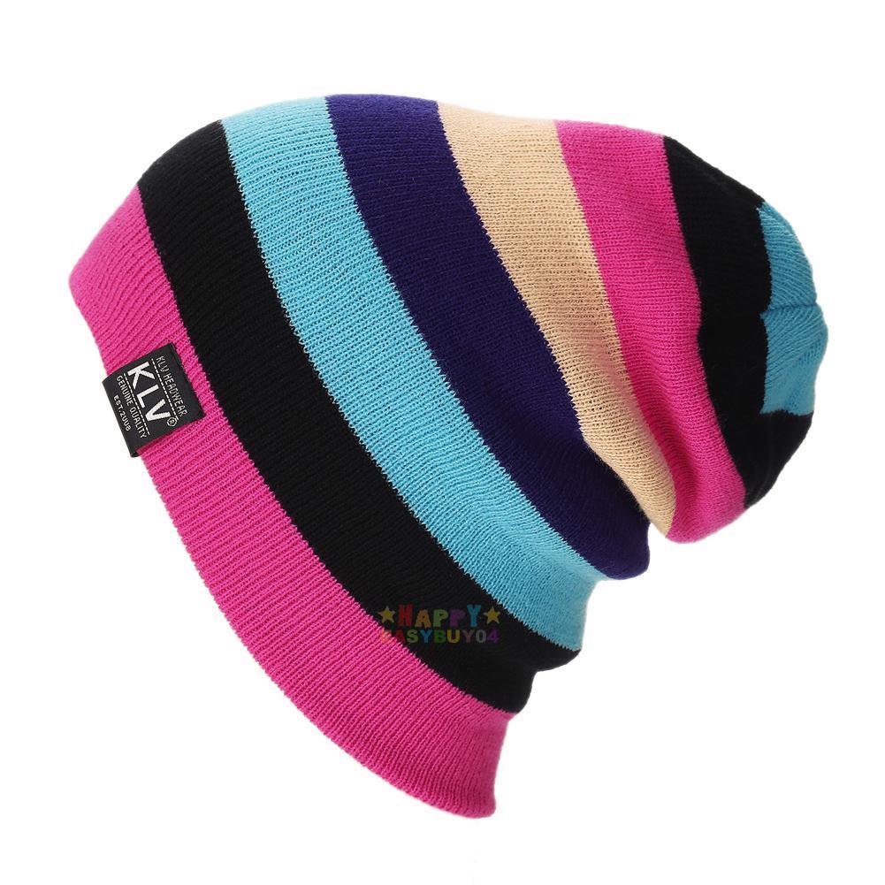 หมวกไหมพรมสีสดใส ไหมพรม 2ชั้น มี 2 สี (ของใหม่)