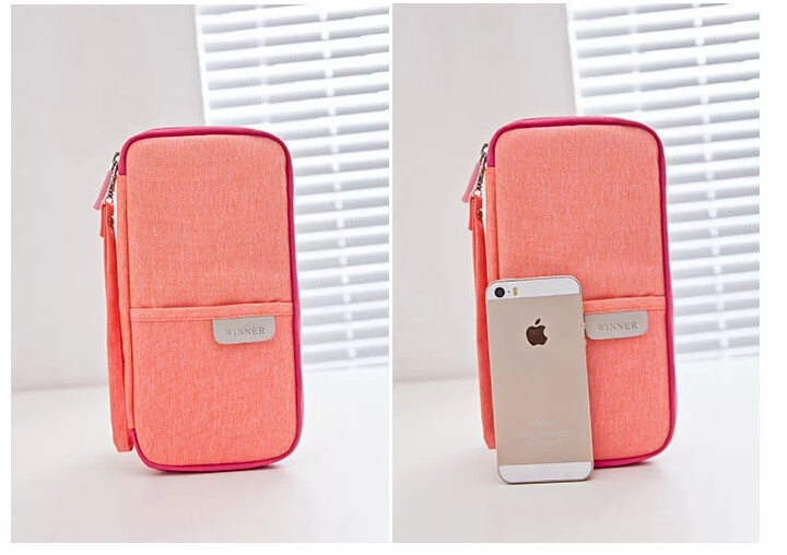 กระเป๋าใส่พาสปอร์ต กระเป๋าใส่หนังสือเดินทาง เอกสารสำคัญ มีสายคล้องมือ พกพาสะดวก ผลิตจากโพลีเอสเตอร์ กันน้ำ คุณภาพดี