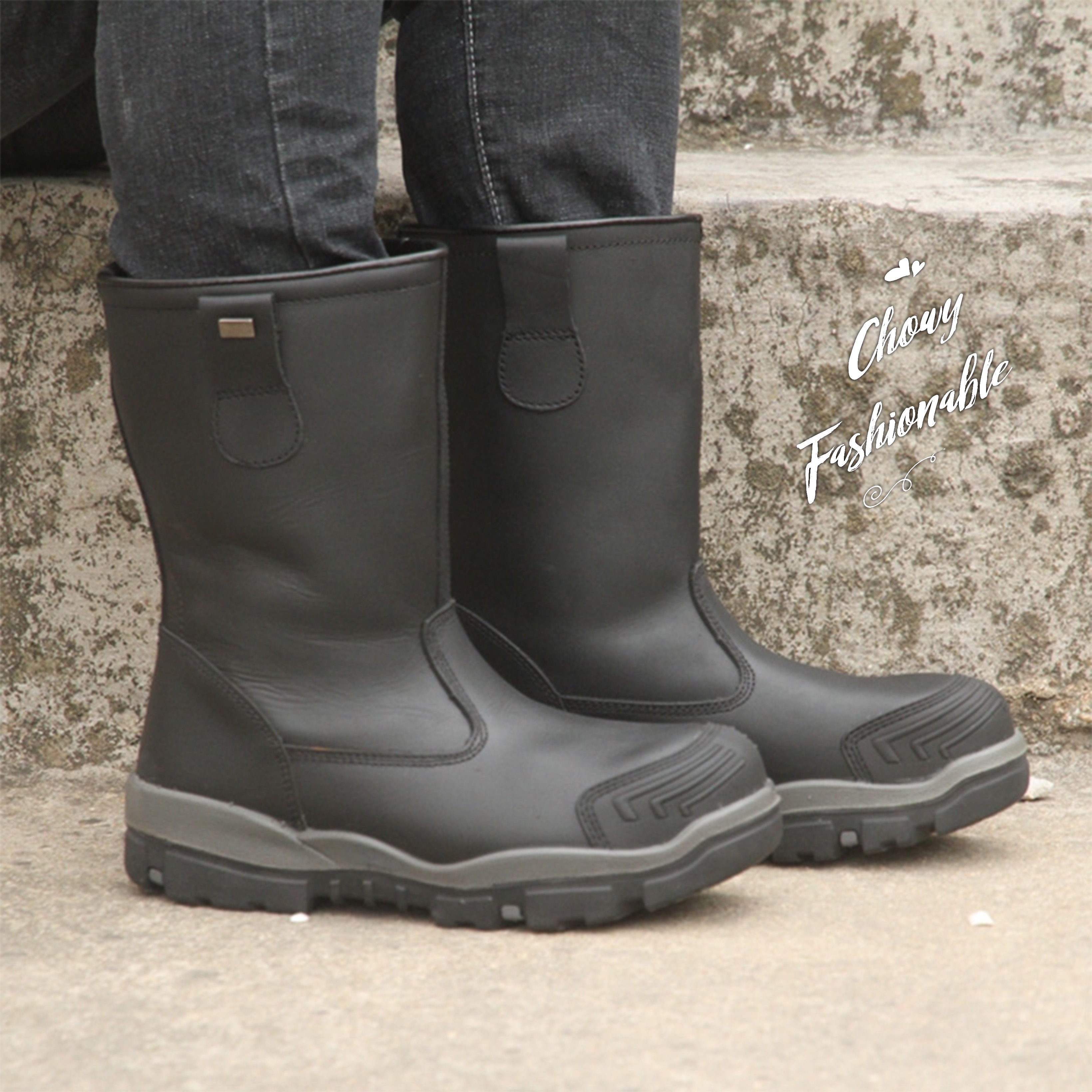 รองเท้าเซฟตี้ไซส์ใหญ่ 49 เซฟตี้บูทยาว รองเท้านิรภัย Safety Boot KR1176BL