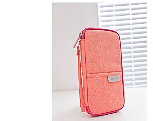 กระเป๋าใส่พาสปอร์ต กระเป๋าใส่หนังสือเดินทาง เอกสารสำคัญ มีสายคล้องมือ พกพาสะดวก ผลิตจากโพลีเอสเตอร์ กันน้ำ คุณภาพดี