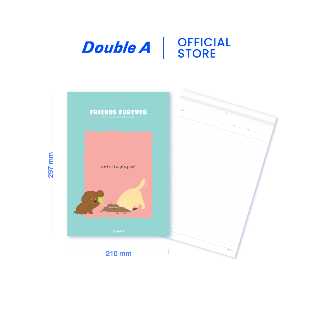 [12 เล่ม ]Double A สมุดรายงาน A4 80แกรม 30 แผ่น ลาย Friend Furever